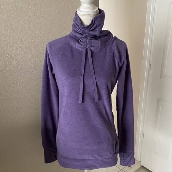 Old Navy Active Funnel Neck Micro Fleece Pullover Sweater Purple Womens Small - Picture 7 of 7